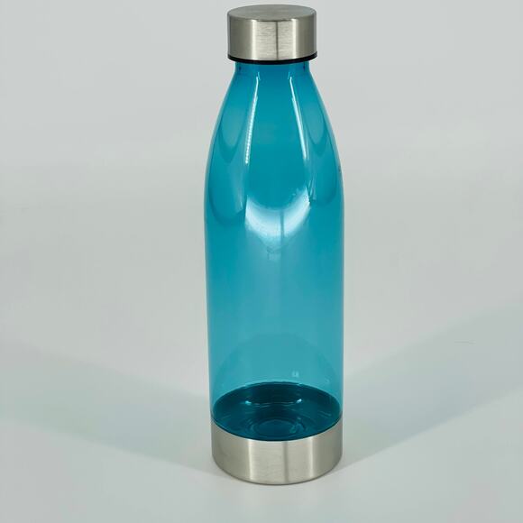 Mainstays 22 oz Stainless Steel Top BPA Free Transparent Teal Water Bottle NWOT - Picture 1 of 10